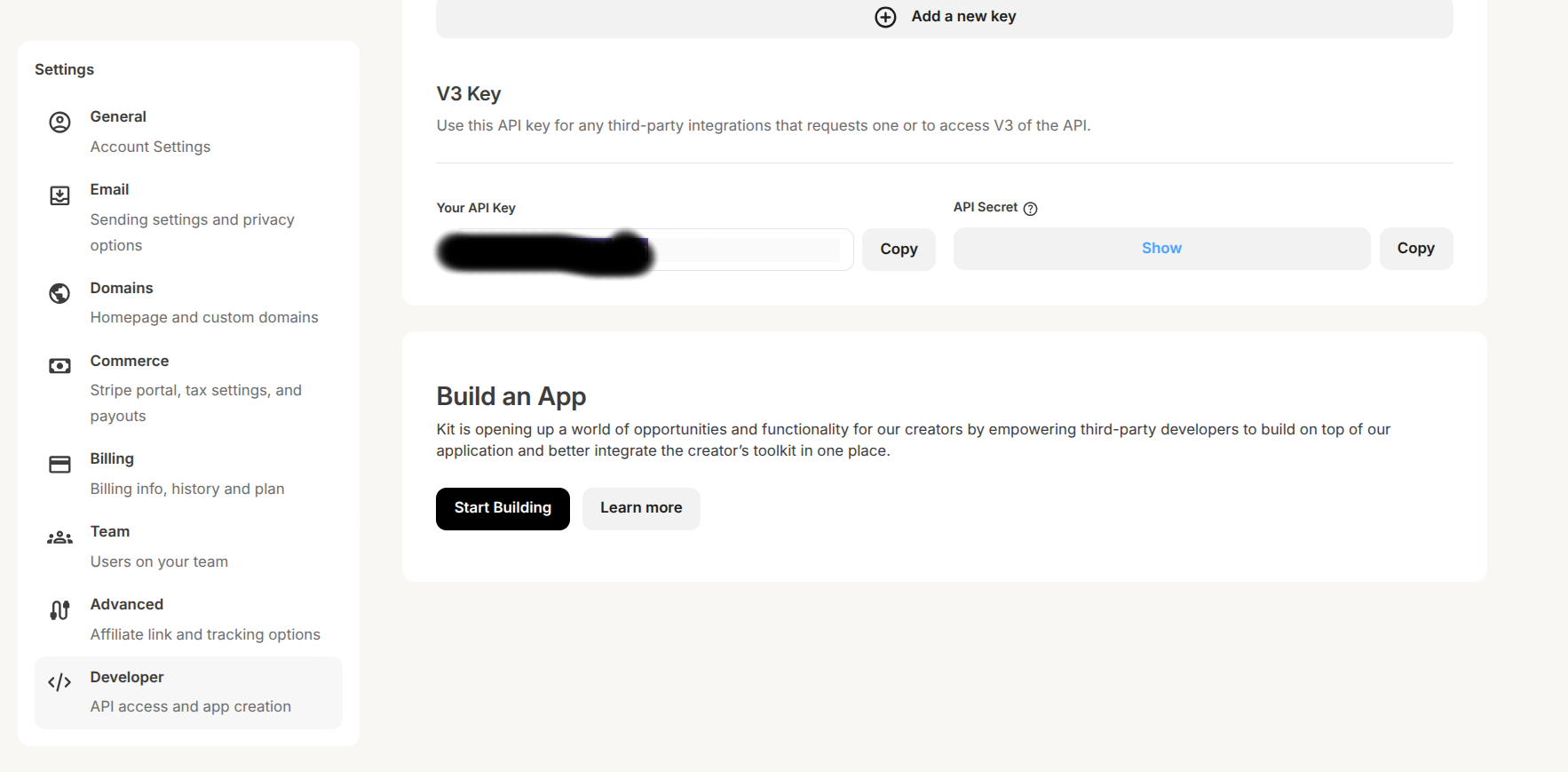 Getting your API key from ConvertKit